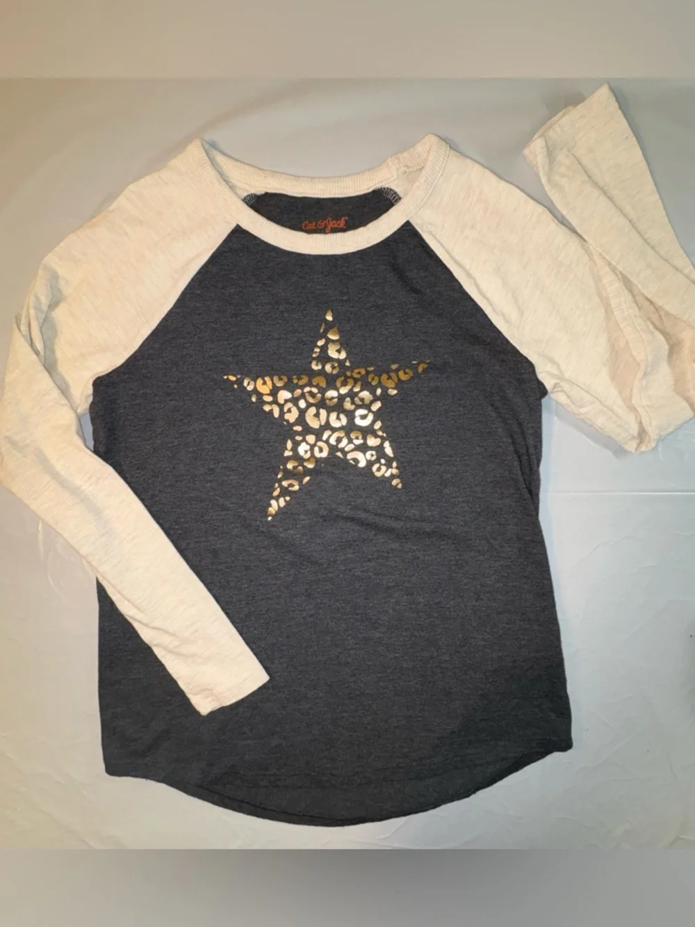 Bundle of 3 Long-Sleeve Tees: Raglan Shining Star, Plain Blue, Burgundy Floral